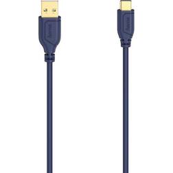 Hama USB-C > USB-A Flexi-Slim Gold 0.75m